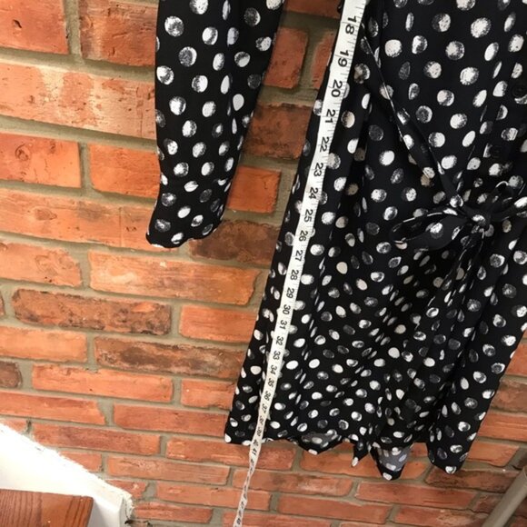 Merona NEW Polka Dot Stretch Shirt Dress Pockets Button Stretch Tunic Minimal L - Picture 16 of 16